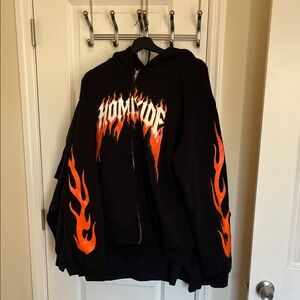 Homicide Gang Full zip Flame hoodie 🔥🔥